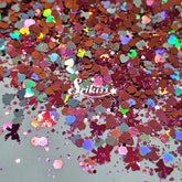 Valentina - Red Glitter with Hearts